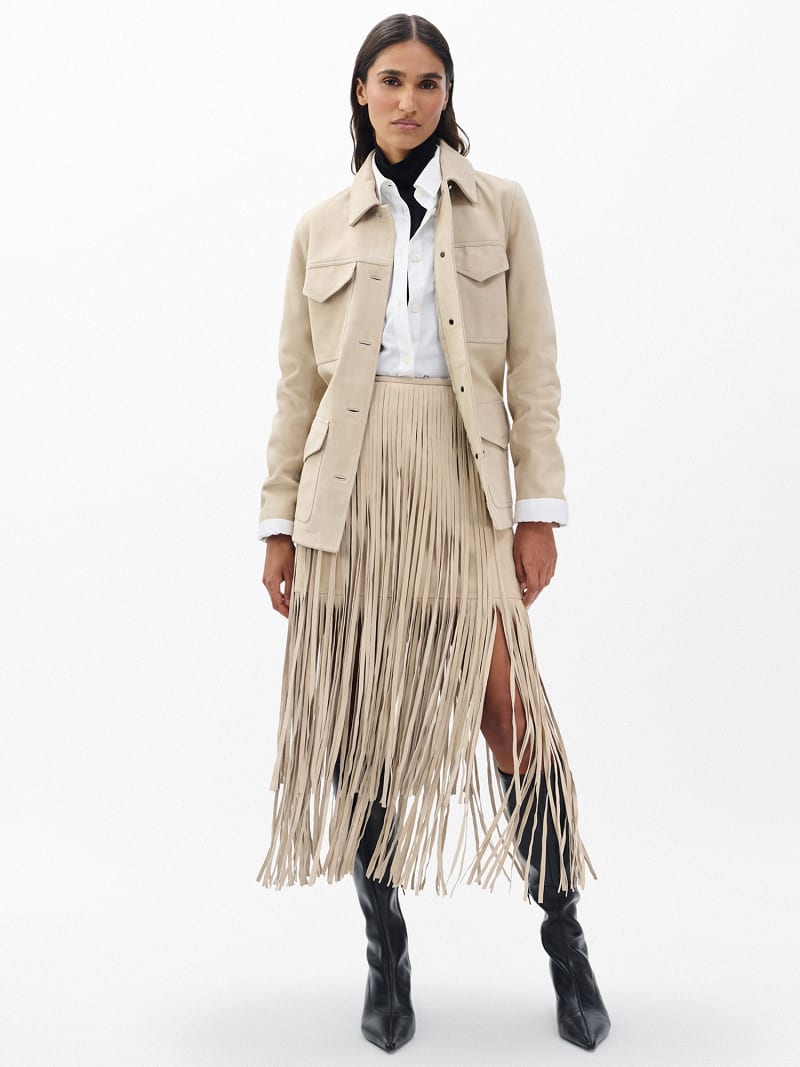 Jasmine Fringed Suede Skirt