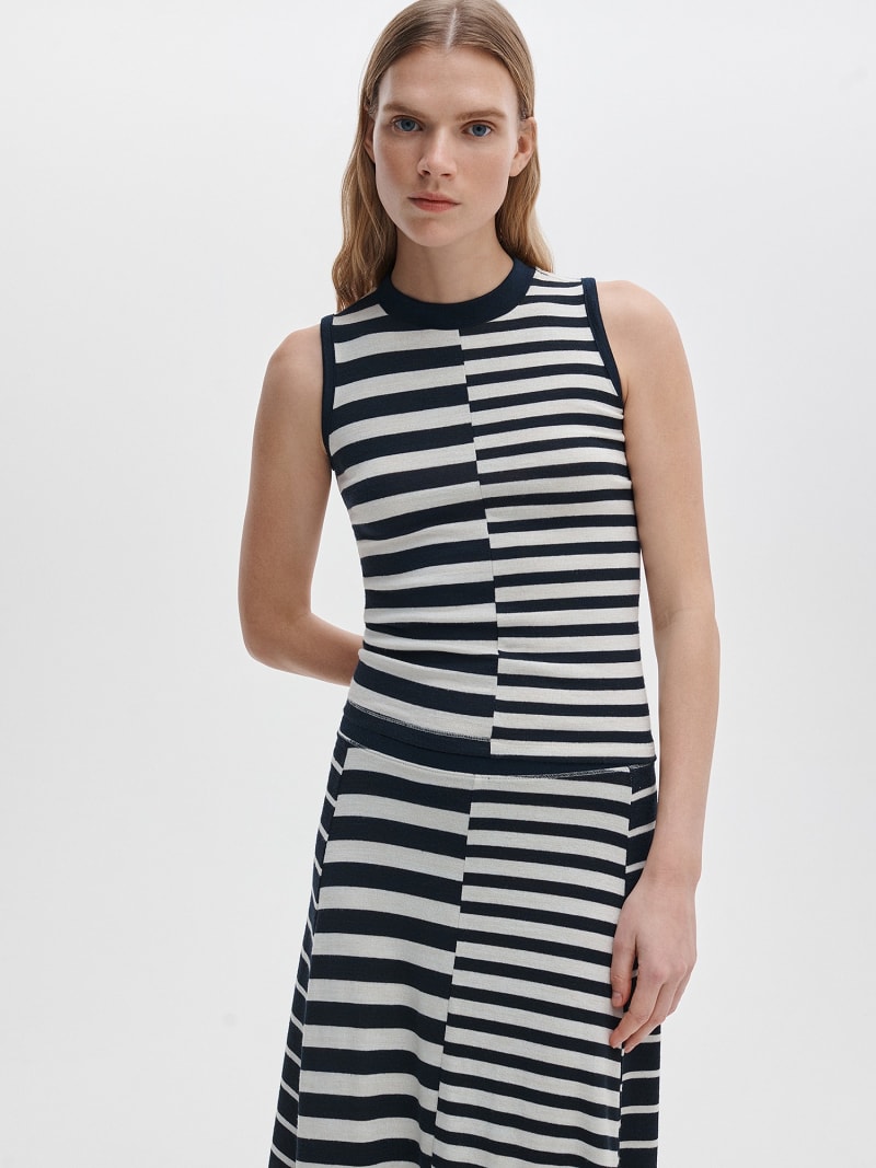 Canotta Knit Mix a righe
