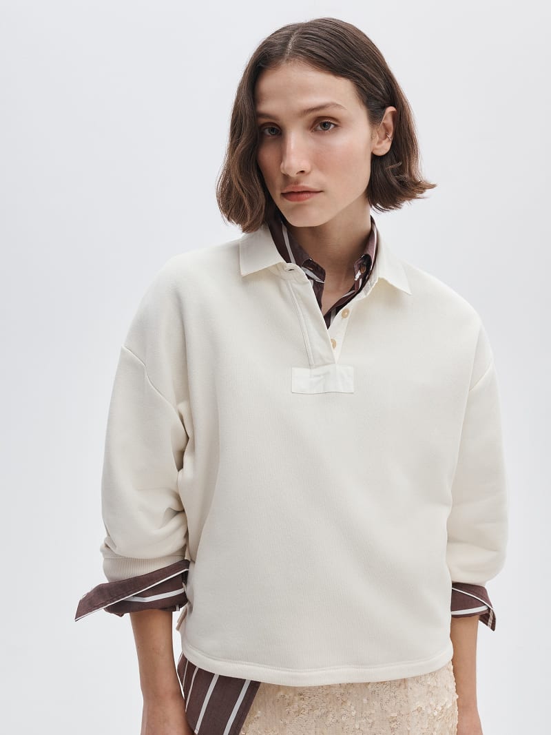 Oversize Polo-Sweatshirt aus Vintage-Frottee