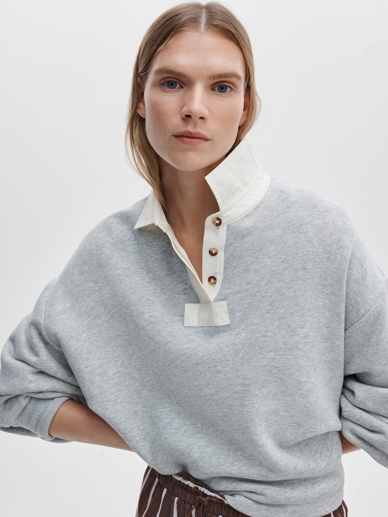 Vintage Terry Oversized Polo Sweatshirt