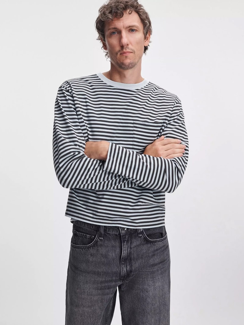 Striped Boxy Long-Sleeve Tee