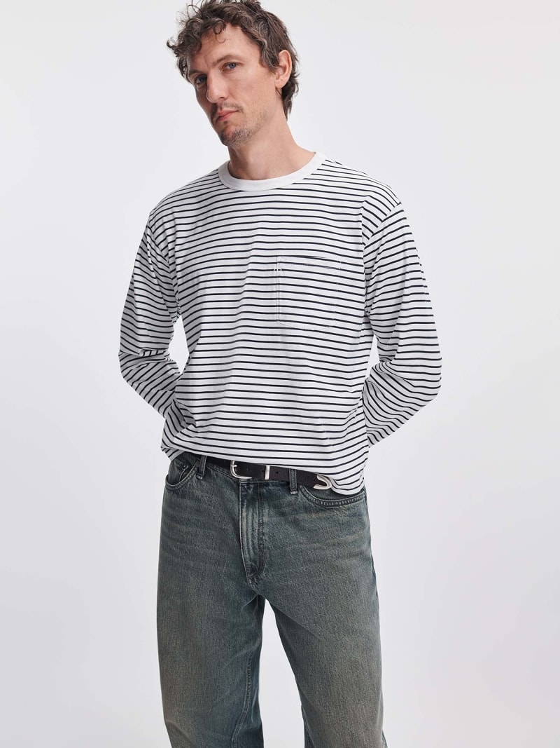 Striped Boxy Long-Sleeve Tee