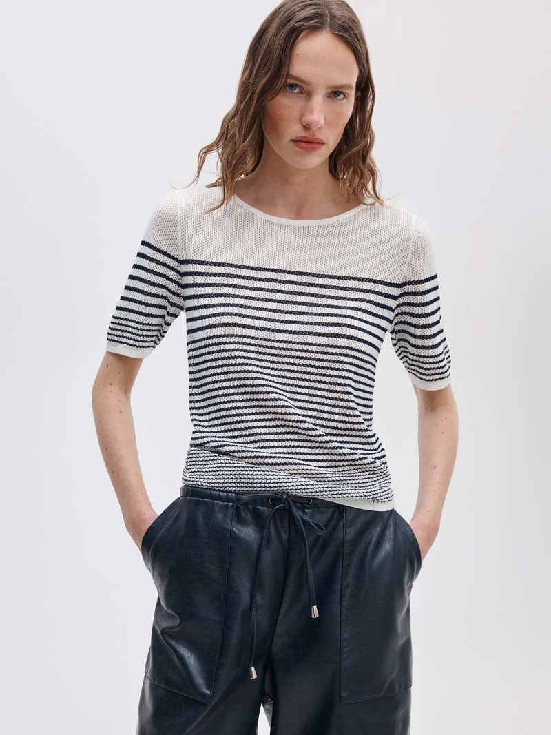 Daisy gestreifter Kurzarm-Pullover