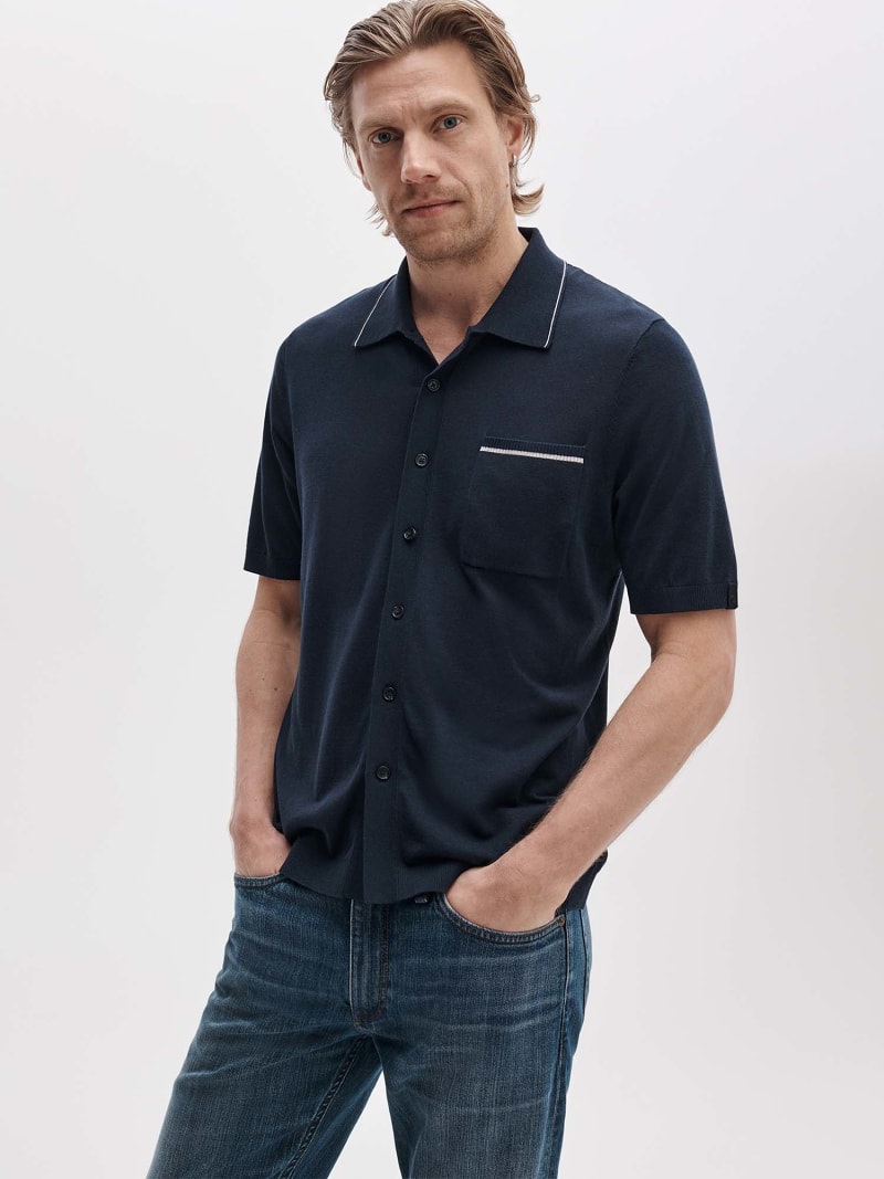 Dalton Hemd aus Seide und Baumwolle