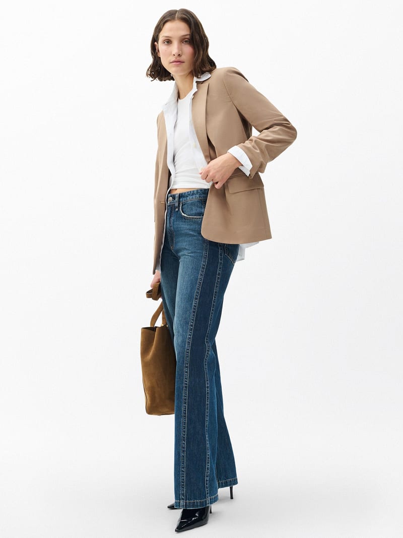 Logan Spliced Wide-Leg Jeans